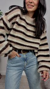 Jersey Rayas Multitonos Marrón